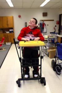 Photo of a student using a wheelchair